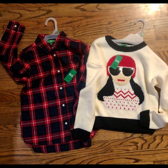 NWT size medium 8-10 girls sweater and shirt - Picture 7 of 7